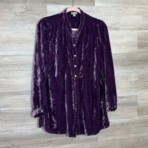 J. Jill Deep Purple Velvet Shirt